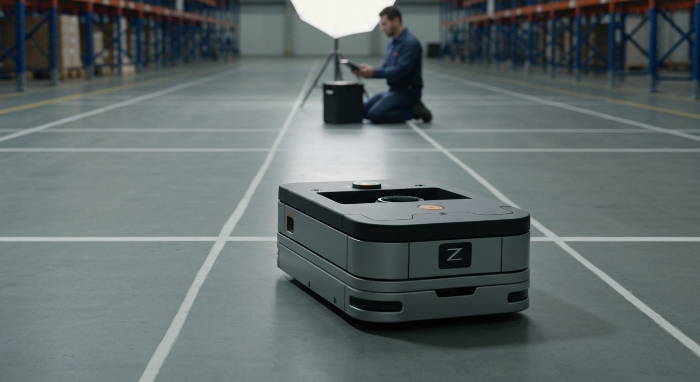 Automated Fulfillment Technology Automated logistics robot moving pallets in warehouse