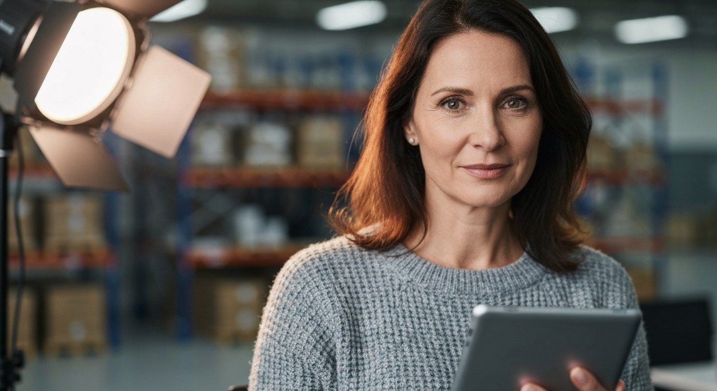 Expert Inventory Management Strategy 2026 Close-up of a logistics manager holding a tablet in an office with a blurred warehouse background.