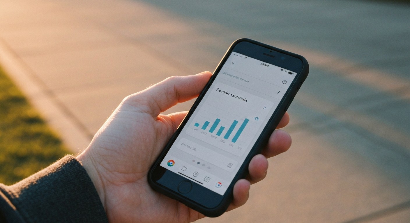 Instant Pay Mobile App Confirmation Close-up of a hand holding a phone showing a successful earnings transfer notification during sunset.