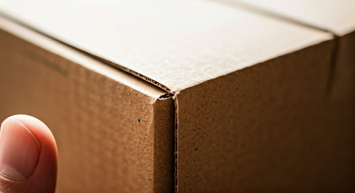 Extreme close-up of recycled cardboard texture with eco-friendly water-based ink printing in soft daylight.