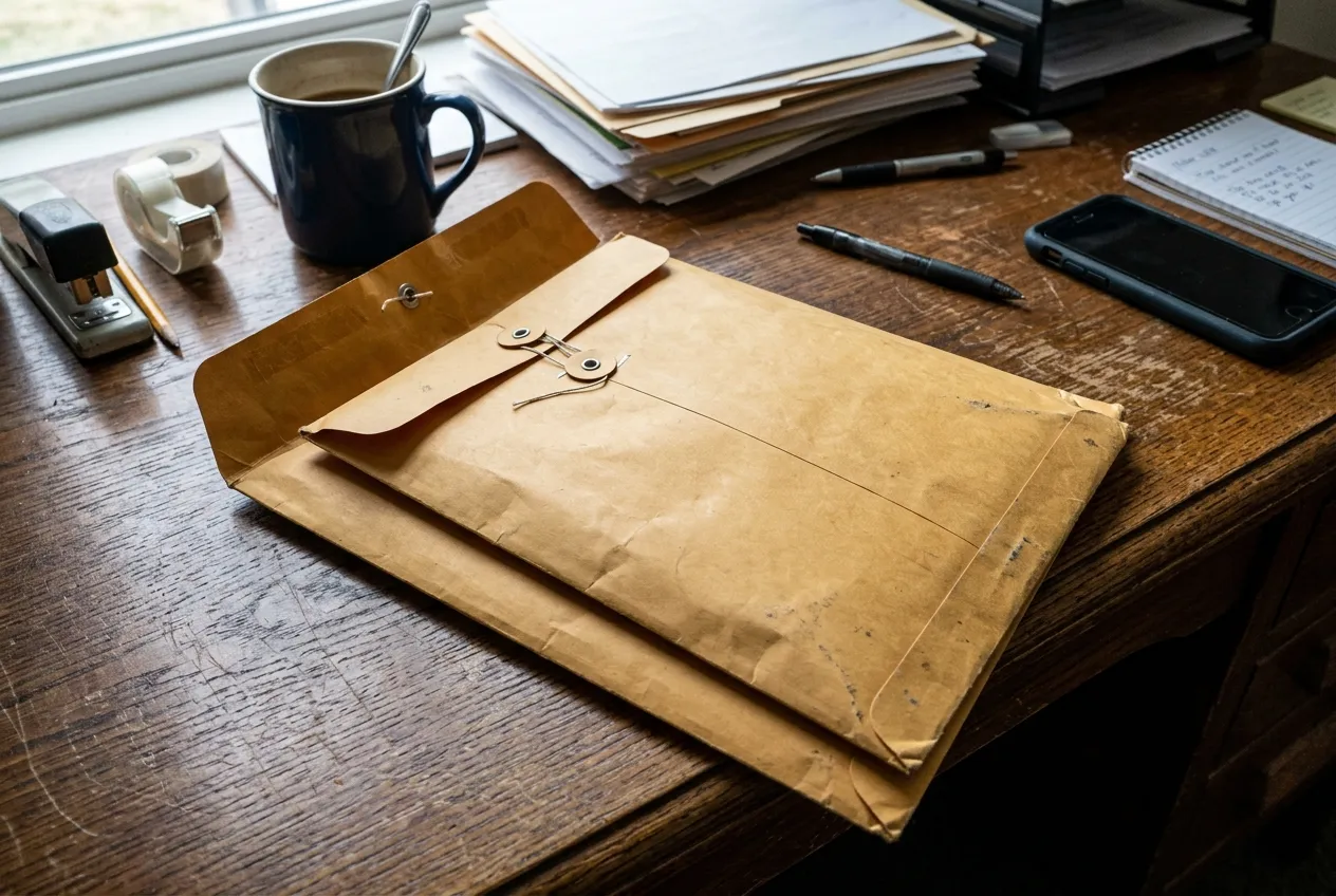An inner wrapper and outer wrapper used for the transmission of classified material. (AI Generated Image)
