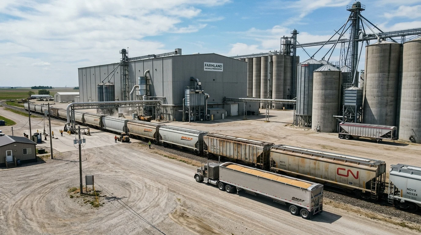 Advantages and Disadvantages of Bulk Reduction in Agricultural Logistics 1 Modern grain handling and bulk processing logistics facility (AI Generated Image)