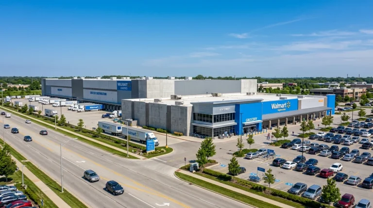 Walmart Supercenter on 95th Street and logistics receiving docks (AI Generated Image)